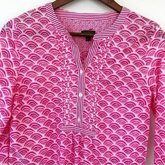 Talbots tunic with 3/4  length sleeves, 1/2 button front, 💯 cotton - Picture 3 of 11